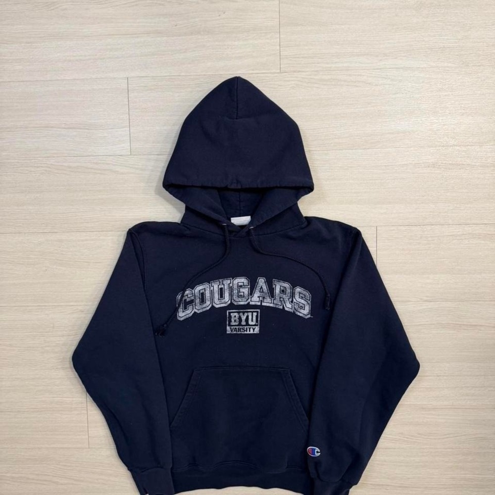 Champion BYU Varsity Cougars Blue Pullover Hoodie Men's Size Small